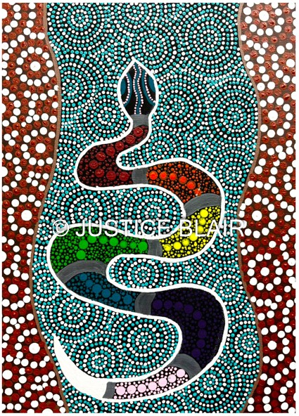 Rainbow Snake Painting